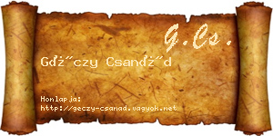 Géczy Csanád névjegykártya